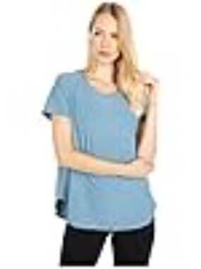 Beyond Yoga "On the Down Low" T-Shirt Stormy Blue, SZ L